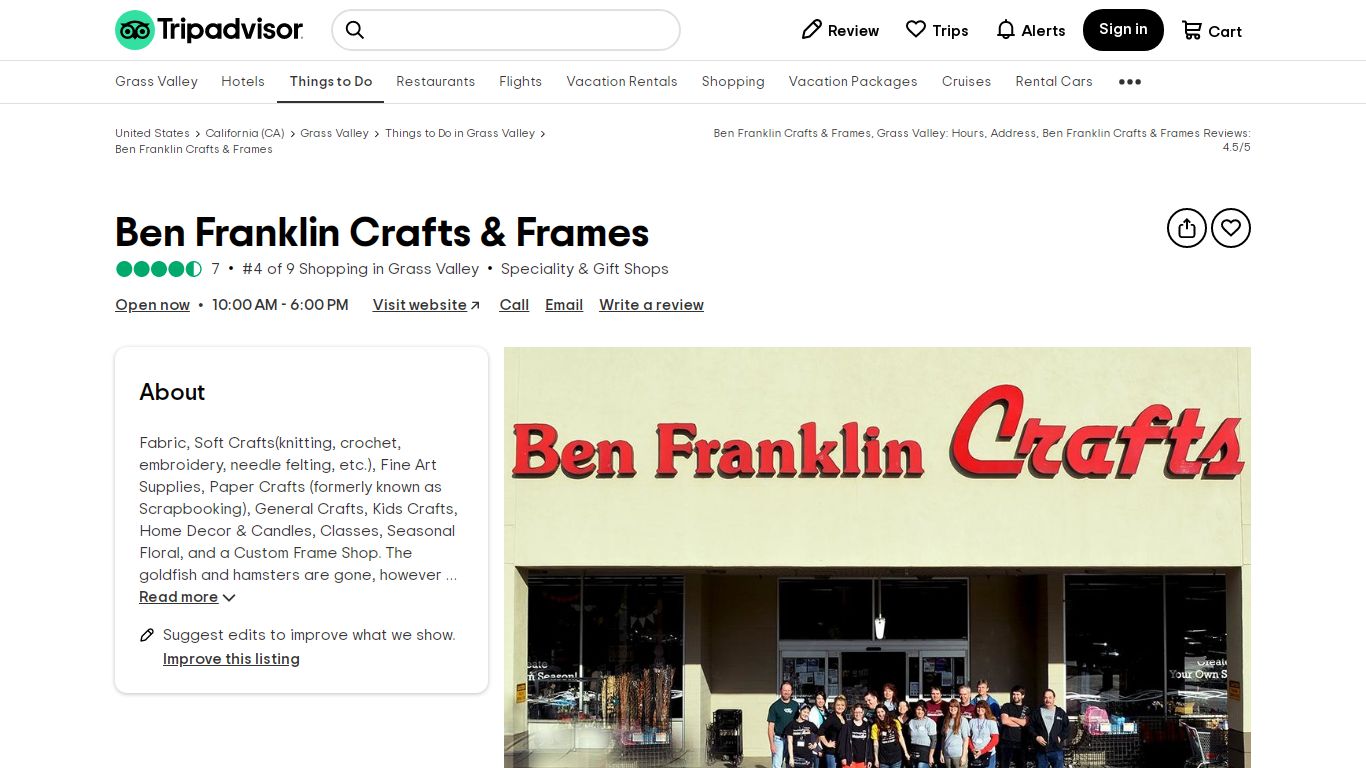 Ben Franklin Crafts & Frames (Grass Valley) - Tripadvisor